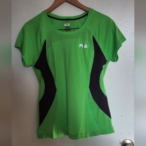 Fila Bright Green and Black Active Top